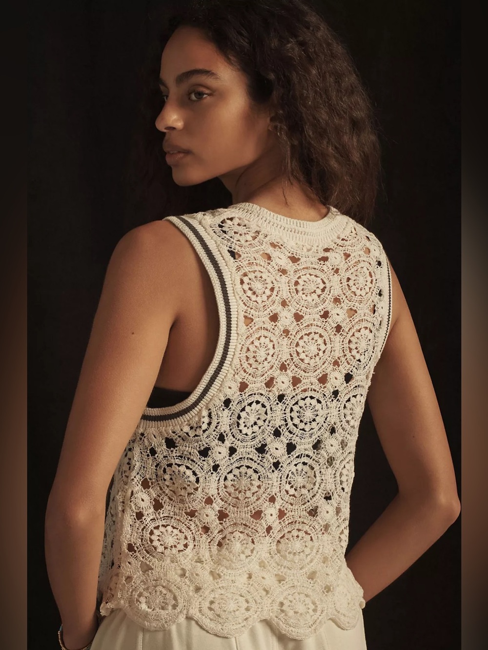 NWT Daily Practice by Anthropologie Scalloped Lace Tank $88 MSRP